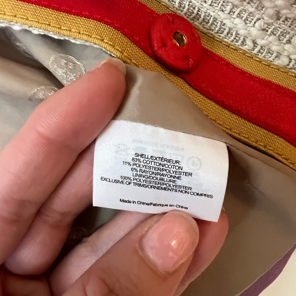 Tory Burch Cream Jacket with Red and Purple Trim - Picture 3 of 4